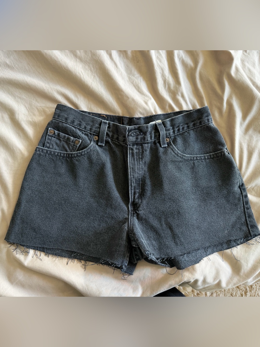 Levi's Black Denim Cutoff Shorts